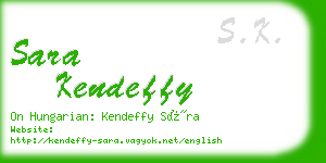 sara kendeffy business card